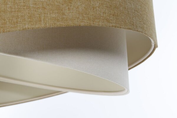 Boho Lampe à suspendre Tissu Beige Crème E27 ronde Ø 50 cm Moderne