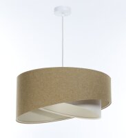 Boho Lampe à suspendre Tissu Beige Crème...