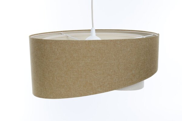 Suspension ronde Ø 60 cm E27 Beige Crème Tissu ajustable