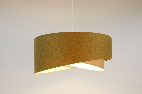 Suspension ronde Ø 60 cm E27 Beige Crème Tissu ajustable