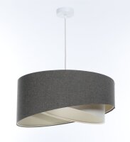 Hängeleuchte E27 rund Ø 60 cm Grau Creme...