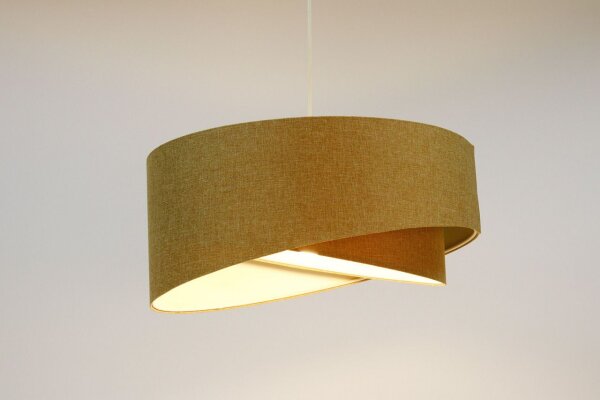 Hängelampe E27 Stoffschirm Ø 40 cm in Beige Boho wohnlich