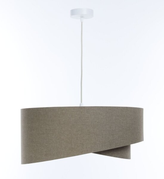 Lampe à suspendre Moderne E27 ronde D : 40 cm Marron Tissu Boho