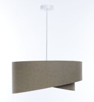 Lampe à suspendre brune E27 ronde D : 45 cm Tissu...