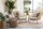Suspension ronde D : 40 cm E27 Vert Blanc Floral réglable