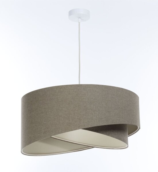 Suspension réglable Marron E27 ronde Ø 50 cm Tissu Moderne