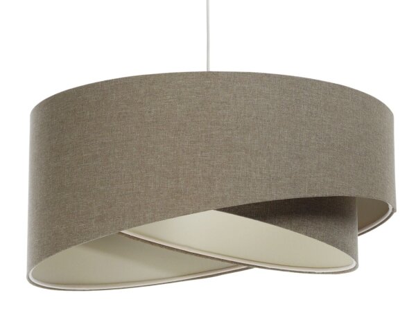 Suspension réglable Marron E27 ronde Ø 50 cm Tissu Moderne
