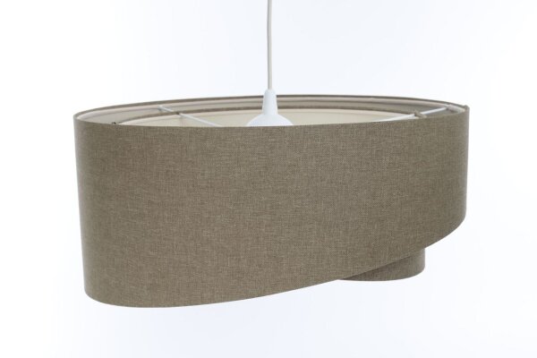 Suspension réglable Marron E27 ronde Ø 50 cm Tissu Moderne