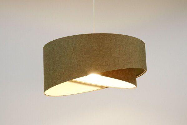 Suspension réglable Marron E27 ronde Ø 50 cm Tissu Moderne