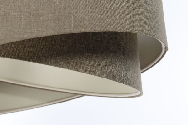 Hängelampe Stoff E27 D: 60 cm rund Braun Stoff Modern INGRAM