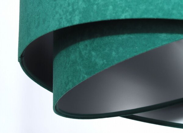 Hängeleuchte Grün Silber E27 rund Ø 50 cm Velours Optik