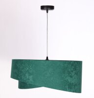 Suspension Tissu E27 rond D : 50 cm Vert Or Aspect velours