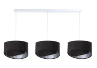 Suspension table &agrave; manger 3 flammes E27 blanc noir...