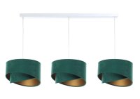 Lampe à suspendre 3 flammes vert or E27 tissu...