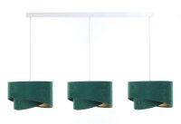 Lampe à suspendre 3 flammes vert or E27 tissu...