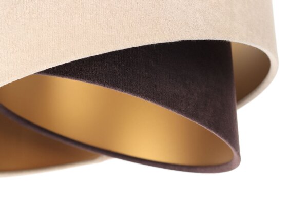 Pendelleuchte 3-flammig E27 in Weiß Beige Braun Gold