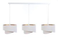 Suspension tissu 3 flammes blanc or E27 aspect velours