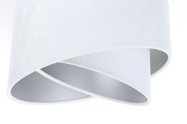 Suspension Blanc Argent E27 Tissu Aspect velours 3 flammes