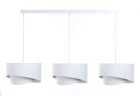 Suspension Blanc Argent E27 Tissu Aspect velours 3 flammes