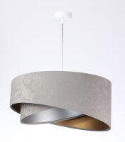 Lampe à suspendre ronde E27 D : 50 cm Gris Or...