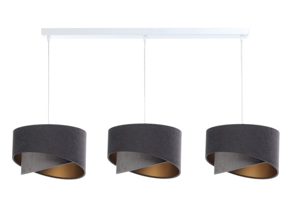 Pendelleuchte Stoff Velours Optik Modern 3-flammig E27