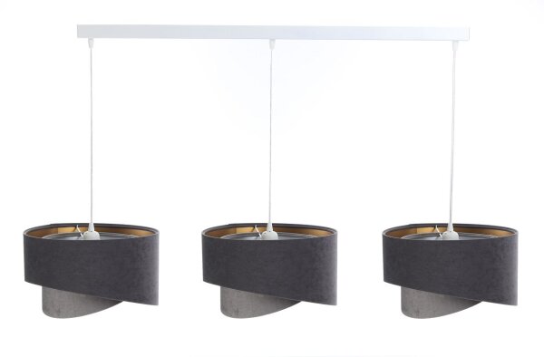 Pendelleuchte Stoff Velours Optik Modern 3-flammig E27