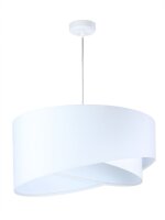 Hängelampe Weiß E27 rund D: 50 cm Stoff...