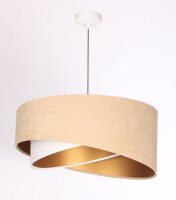 Suspension Tissu Beige Or E27 rond Ø 50 cm Aspect...