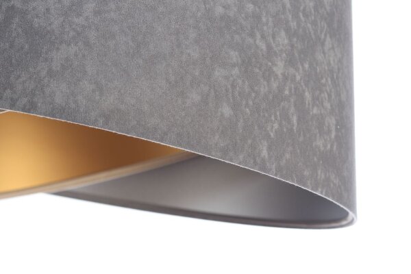 Suspension ronde Ø 50 cm Gris Argent Beige Or E27 Tissu