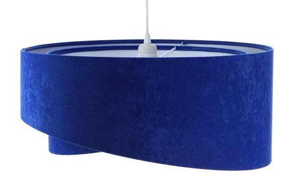 Lampe à suspendre ronde Ø 50 cm E27 Blanc Bleu cobalt rond