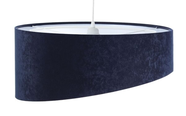 Hängelampe Weiß Blau E27 rund Ø 50 cm Stoff Velours Optik