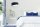 Hängelampe Weiß Blau E27 rund Ø 50 cm Stoff Velours Optik