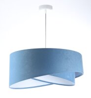 Suspension ronde &Oslash; 50 cm Blanc Bleu Tissu aspect...