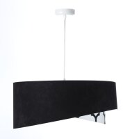 Suspension ronde D : 50 cm Tissu aspect velours noir blanc