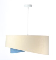 Hängeleuchte Modern Ø 50 cm Stoff Creme Blau...