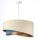 Lampe à suspendre Moderne Ø 50 cm Tissu Crème Bleu Or E27