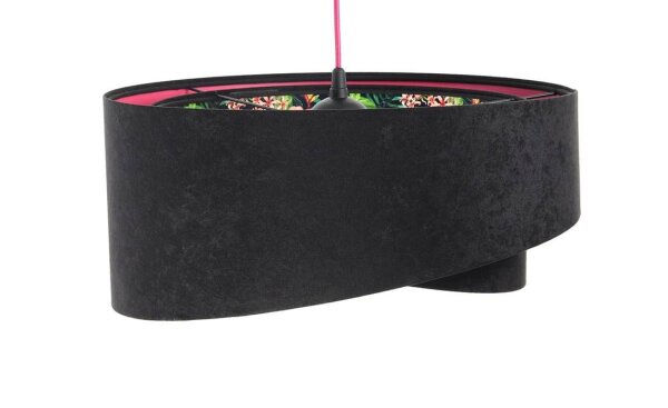 Suspension ronde Ø 50 cm Tissu aspect velours Tropical E27