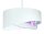 Suspension Blanc Violet Fleurs Print E27 rond Ø 50 cm Tissu