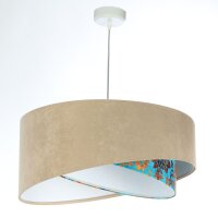 Suspension E27 ronde &Oslash; 50 cm Tissu aspect velours...