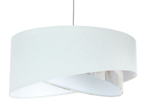 Lampe à suspendre Blanc Crème rond Ø 50 cm E27 Aspect velours Tissu