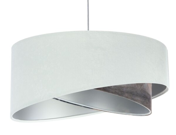 Pendelleuchte Wohnzimmer rund D: 50 cm Stoff Velours Optik