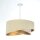 Pendelleuchte rund D: 50 cm E27 Stoff in Beige Creme Gold