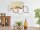 Pendelleuchte rund D: 50 cm E27 Stoff in Beige Creme Gold