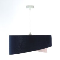 Lampe à suspendre Abat-jour en tissu bleu rose or...