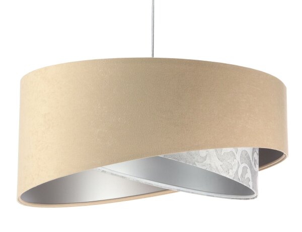 Hängelampe rund Ø 50 cm Stoff Velours Optik E27 wohnlich
