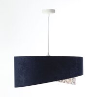 Hängeleuchte Stoff D: 50 cm Velours Optik Blau Beige...