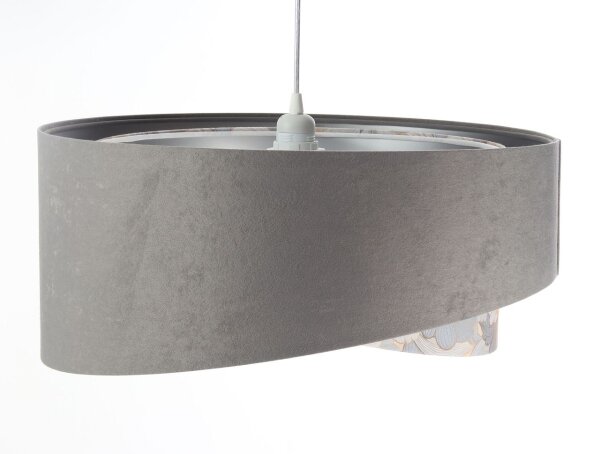Pendelleuchte rund D: 50 cm Stoff Velours Optik KARIM