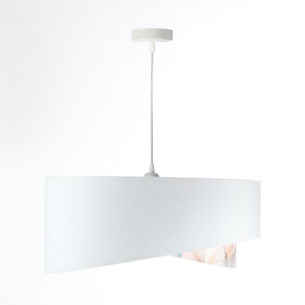 Hängeleuchte Weiß Creme E27 rund Ø 50 cm Stoff Velours Optik