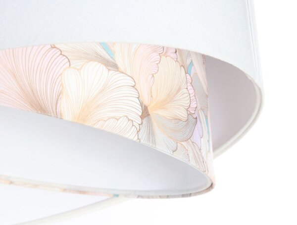 Hängeleuchte Weiß Creme E27 rund Ø 50 cm Stoff Velours Optik