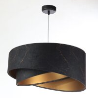 Suspension noir marbr&eacute; or E27 aspect velours